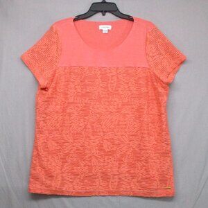 Calvin Klein Lace Top T-Shirt Salmon Pink Women Size | XL